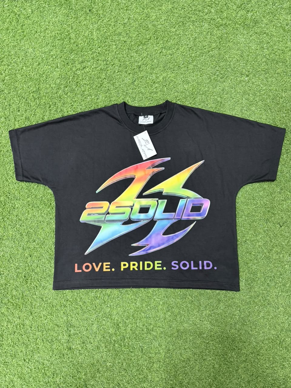 2 SOLID SPECTRUM CROP TEE
