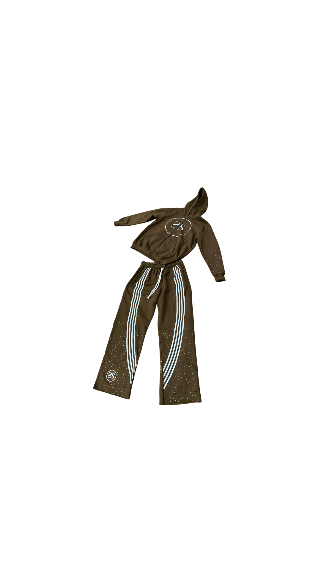 Custom Distressed Rhinestone Sweatsuit